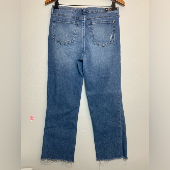 Nanette Lepore Belle High Rise Ankle Skinny Distressed Jeans Womens Size 4 Blue - Picture 3 of 7